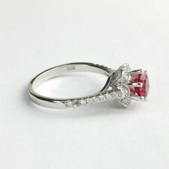 Lab Created Ruby CZ Ring size 8 - Picture 5 of 8